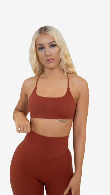 Cross Back Bra Cinnamon